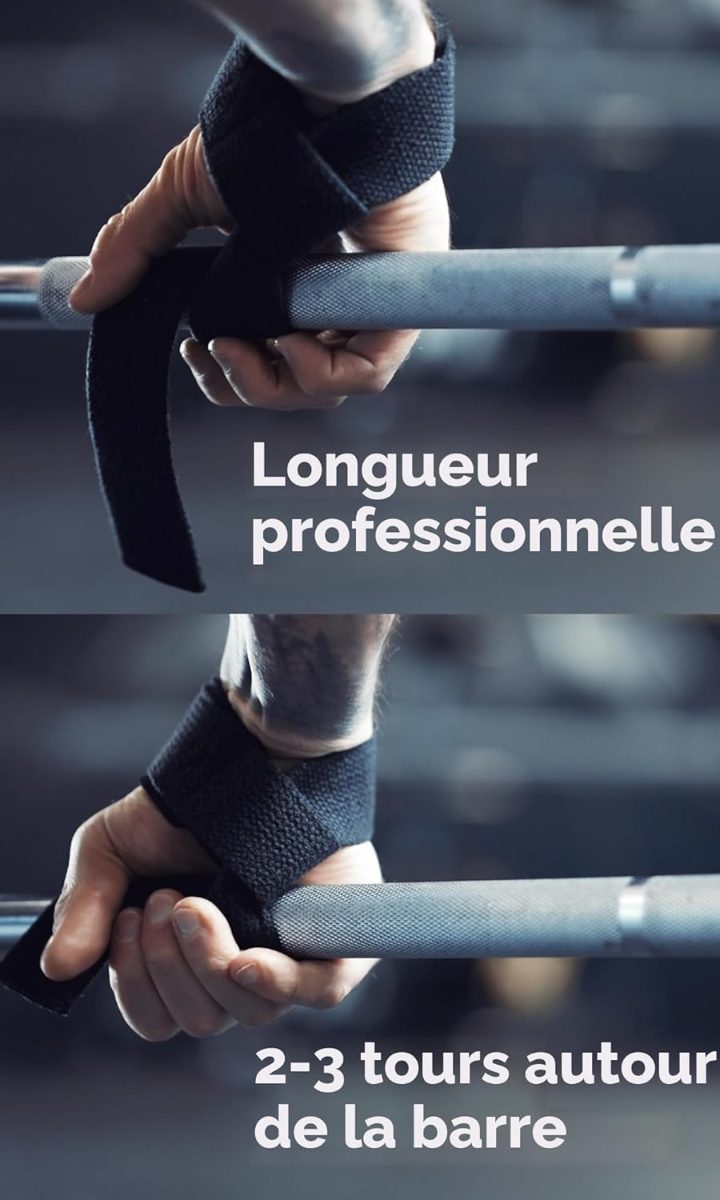 Sangle de tirage enroulée deux à trois tours autour d'une barre