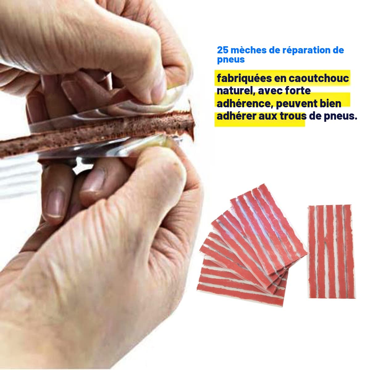 Mèche de réparation de pneu HYHJMISTY en caoutchouc naturel