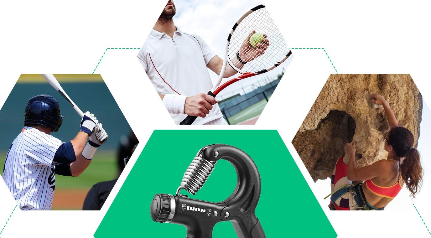 Usages de la pince NIYIKOW : tennis, baseball, escalade